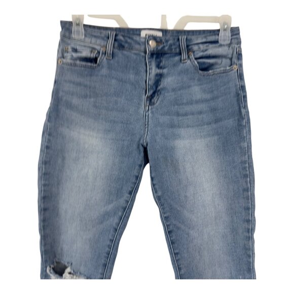 Pistola Distressed Light Wash Denim Cuffed Skinny Jeans Womens Size 29 Cotton Bl - Picture 12 of 13